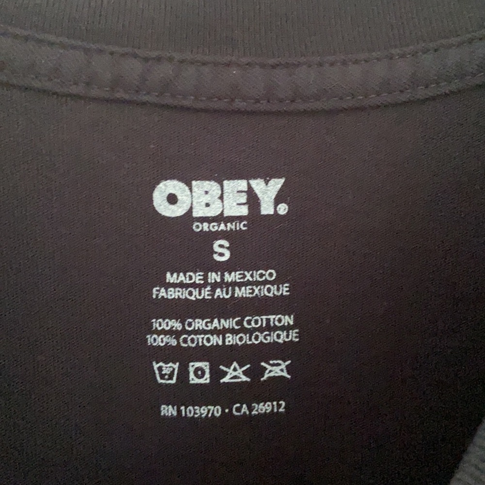 Obey floral globe black tee shirt mens short sleeve t-shirt small NWT - Picture 8 of 8